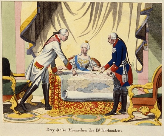 Joseph II, Catherine the Great and Frederick II od German School