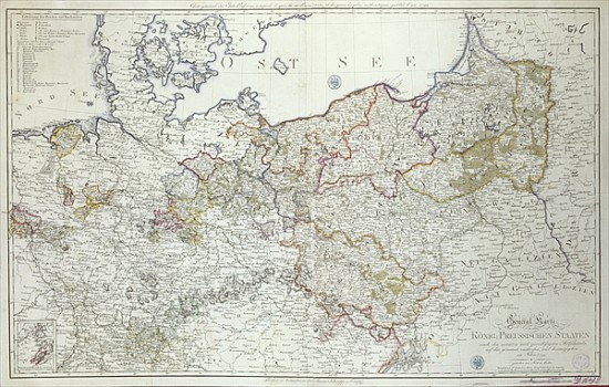 Map of the Prussian States in 1799 od German School