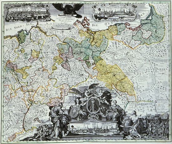 Master Sheet of the Prussian Sovereign Countries, c.1765 od German School