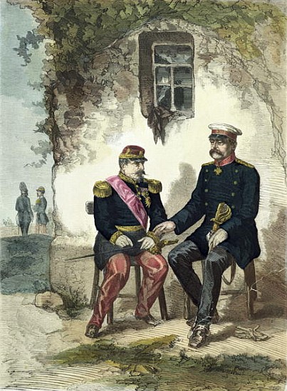 Meeting between Otto von Bismarck (1815-98) and Napoleon III (1808-73) at Donchery, 2nd September 18 od German School