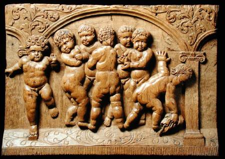 Relief panel depicting a group of putti od German School