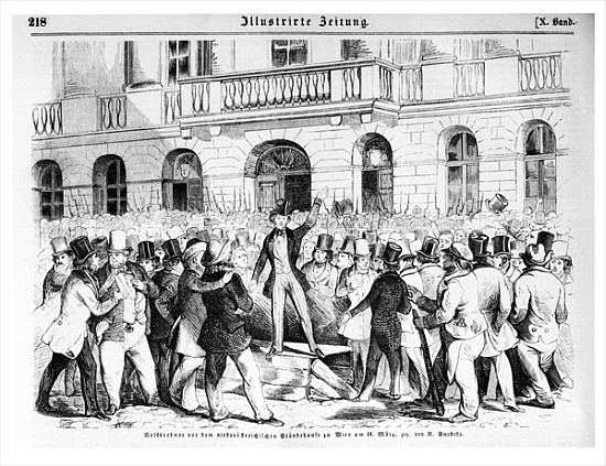 Revolt in Vienna on 30th March 1848, illustration from ''Illustrierte Zeitung'' od German School
