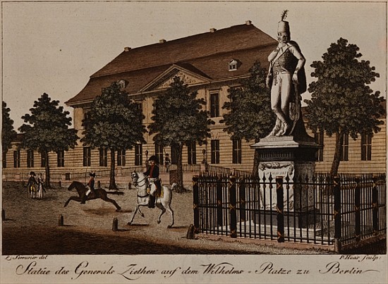 Statue of General von Ziethen in Wilhelm Platz, Berlin od German School