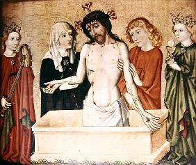 Christ at the sepulchre, supported his Mother and Saint John