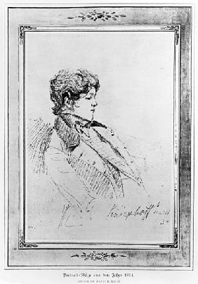 Portrait of Prince Otto von Bismarck, 1834 (ink on paper)