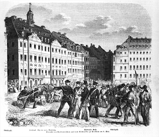 Uprising in Dresden on 6th March 1848, illustration from ''Illustrierte Zeitung'' od German School
