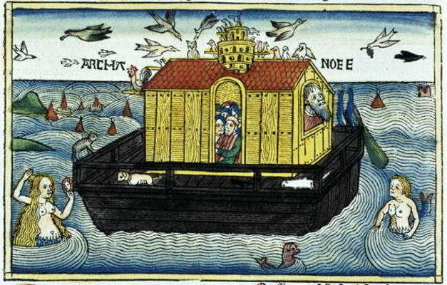 Genesis 6:11-24 Noah's Ark, from the Nuremberg Bible (coloured woodcut) od German School, (15th century) (after)