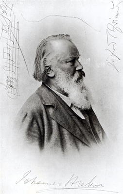 Johannes Brahms (1833-97) (photogravure) od German School, (19th century)