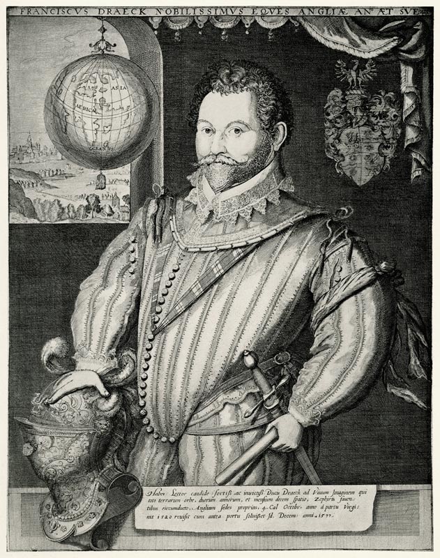 Sir Francis Drake od German School, (19th century)