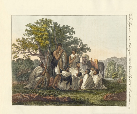Abyssinians resting during their trip od German School, (19th century)