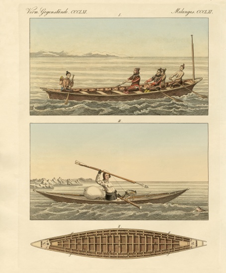 Boats of the Greenlanders od German School, (19th century)