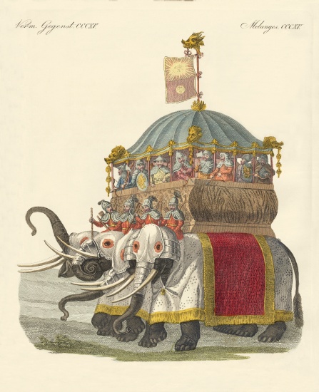 Elephant Castle of Great Khan Kublai od German School, (19th century)