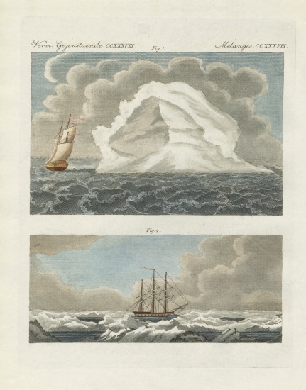 Icebergs and Icefields od German School, (19th century)