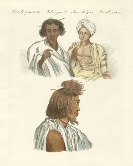 Inhabitants of both coasts of the Red Sea od German School, (19th century)
