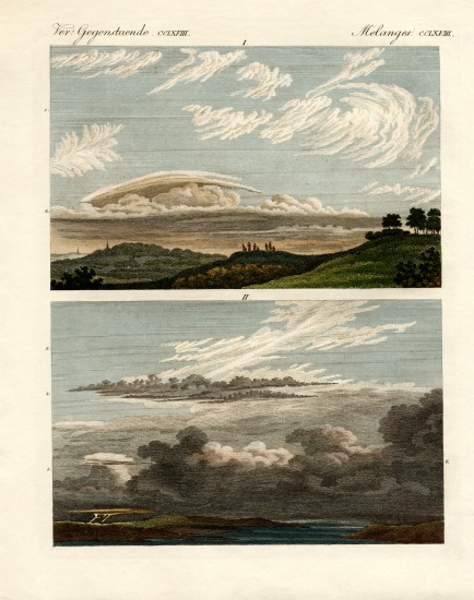 Natural history of the clouds od German School, (19th century)
