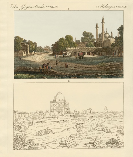 New and Old Delhi od German School, (19th century)
