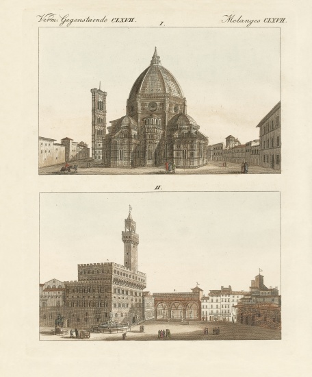 Strange buildings in Florence od German School, (19th century)