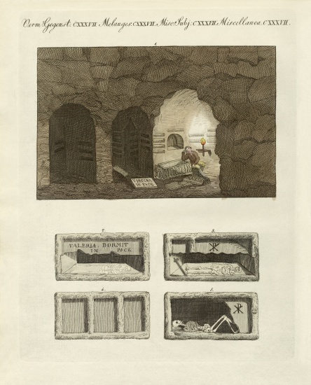 The catacombs of the subterraneous excavaters in Rome od German School, (19th century)