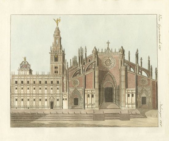 The cathedral or metropolitan church of Seville od German School, (19th century)
