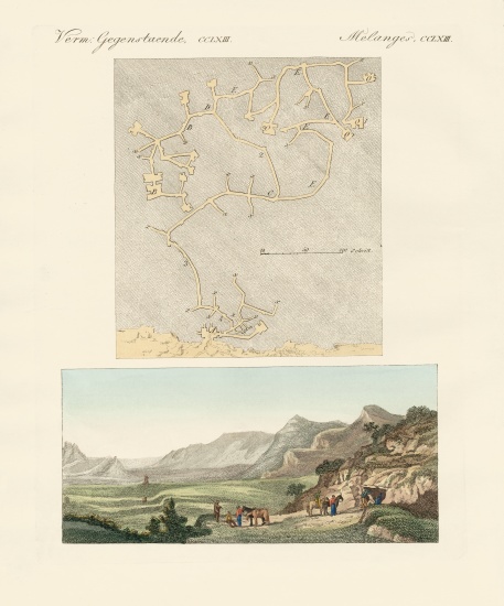 The labyrinth of Crete od German School, (19th century)