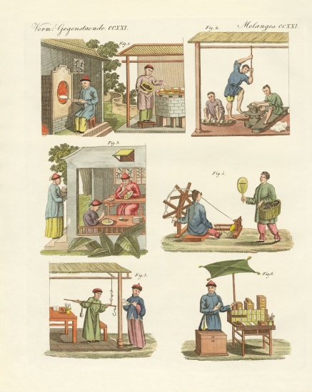 Trades, arts and handworks in China od German School, (19th century)