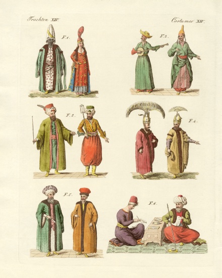 Turkish national costumes od German School, (19th century)