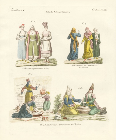 Turkish national costumes od German School, (19th century)