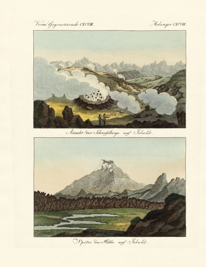 Views of the Sulphur Mountains in Iceland od German School, (19th century)