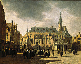 The market place and the city hall of Haarlem. od Gerrit Adriaensz Berckheyde