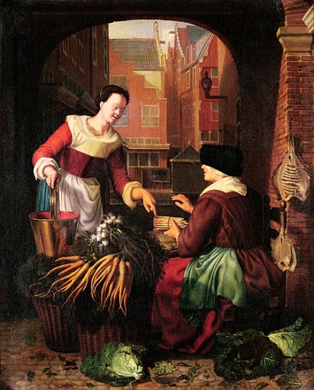 The Vegetable Seller od Gerrit or Gerard Dou