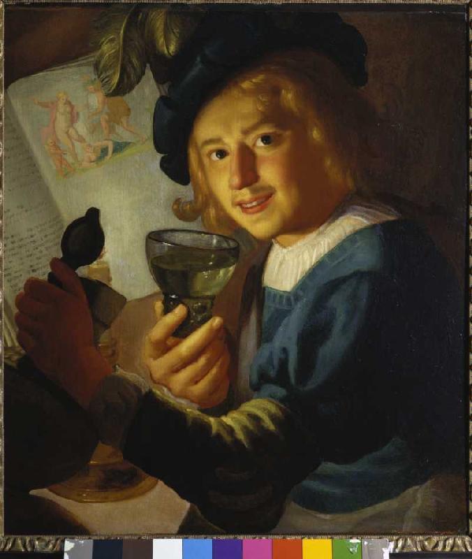 Young drinker od Gerrit van Honthorst