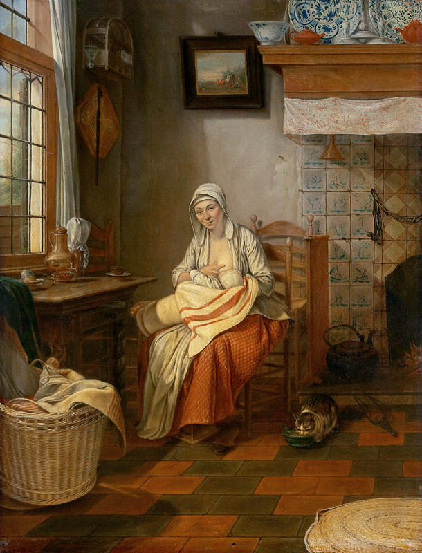 Interior with Nursing Mother od Gerrit Zegelaar