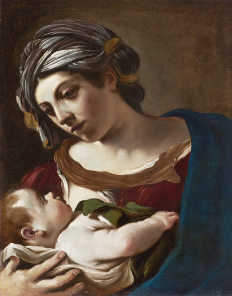 Madonna mit Kind od G. Francesco (Guercino) Barbieri