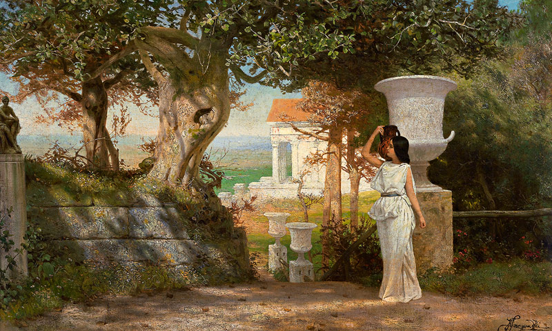 Water Carrier in an Antique Landscape with Olive Trees od G.I. Semiradski