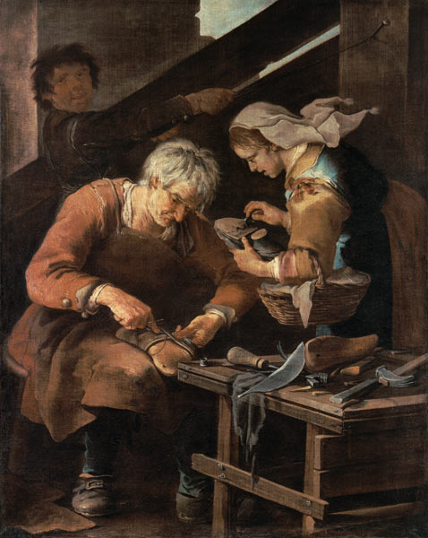 In the shoemaker workshop. od Giacomo Francesco Cipper