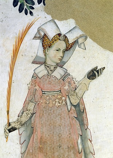 The Nine Worthies and the Nine Worthy Women, detail of Teuta, c.1418-30 od Giacomo Jaquerio