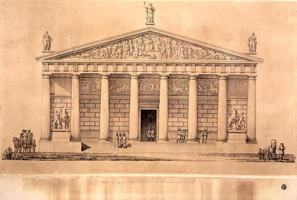 The Riding School of the Imperial Guards, St. Petersburg (engraving) od Giacomo Quarenghi
