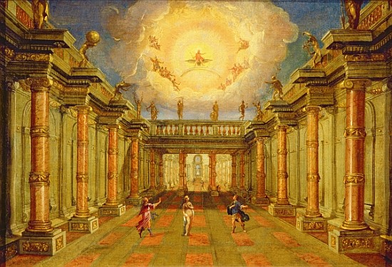 Act II, scene X: the courtyard of the King of Naxos od Giacomo Torelli