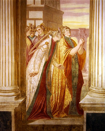Left wall depicting Sophonisba crying od Giambattista Zelotti