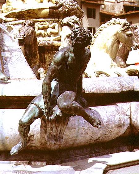 The Fountain of Neptune, detail of a laughing figure od Giambologna