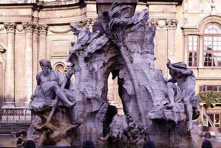 Fontana dei Quattro Fiumi (Fountain of the Four Rivers) od Gianlorenzo Bernini