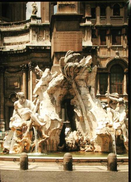 The Four Rivers Fountain, 1648-51 od Gianlorenzo Bernini