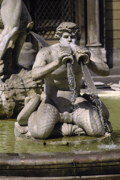 Rome / Fontana del Moro / Triton od Gianlorenzo Bernini