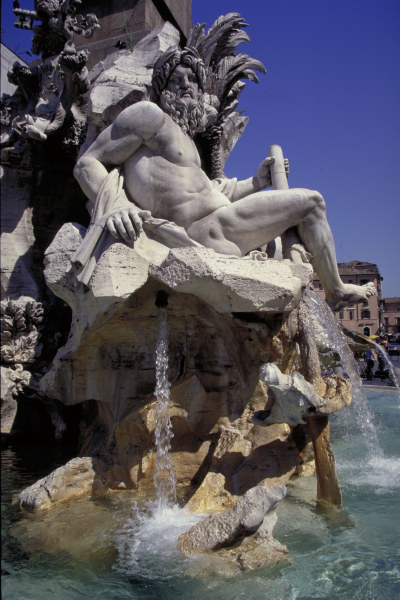 Rome, Fontana dei Fiumi, Ganges / Photo od Gianlorenzo Bernini