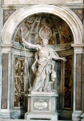 Statue of St. Longinus, at the base of the four pillars supporting the dome