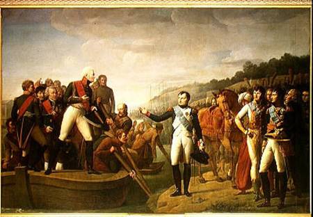 Farewell of Napoleon I (1769-1821) and Alexander I (1777-1825) after the Peace of Tilsit od Gioacchino Giuseppe Serangeli