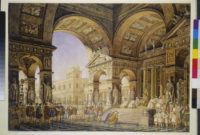 Theaterdekoration. Szene aus der Oper Titus. od Giorgio Fuentes