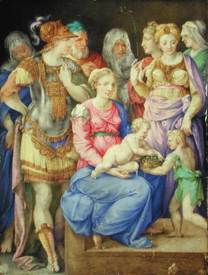 The Virgin and Child, St. John the Baptist and seven individuals, c.1553 (vellum) od Giorgio Giulio Clovio