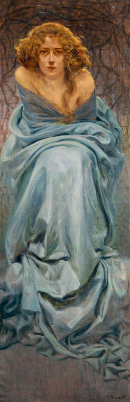 The Pain, 1900, painting by Giorgio Kienerk (1869-1948), part of the Human enigma triptych, oil on c od Giorgio Kienerk