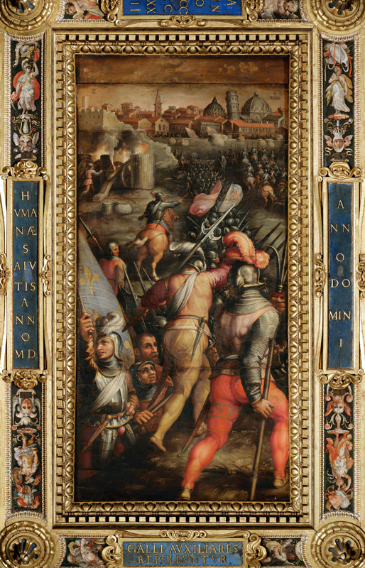 The Battle of Barbagianni from the ceiling of the Salone dei Cinquecento od Giorgio Vasari
